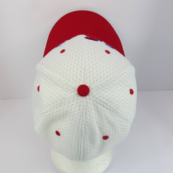 S W & Blue Stars Embroidered Logo Men White & Red Pacific Med-XL 7 3/8-8 Cap Hat - Picture 5 of 8